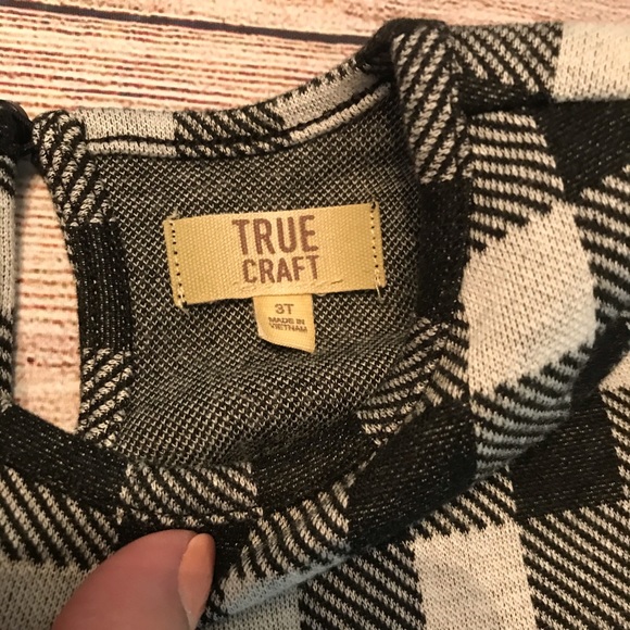 #B22 Black and White checkered top with leggings - Picture 2 of 2